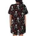 thumbnail image 3 of Picia Skeleton with Roses Pajamas Sets for Women Soft Short-Sleeved Pjs with Lounge Shorts Two Piece Sleepwear-3X-Large, 3 of 9