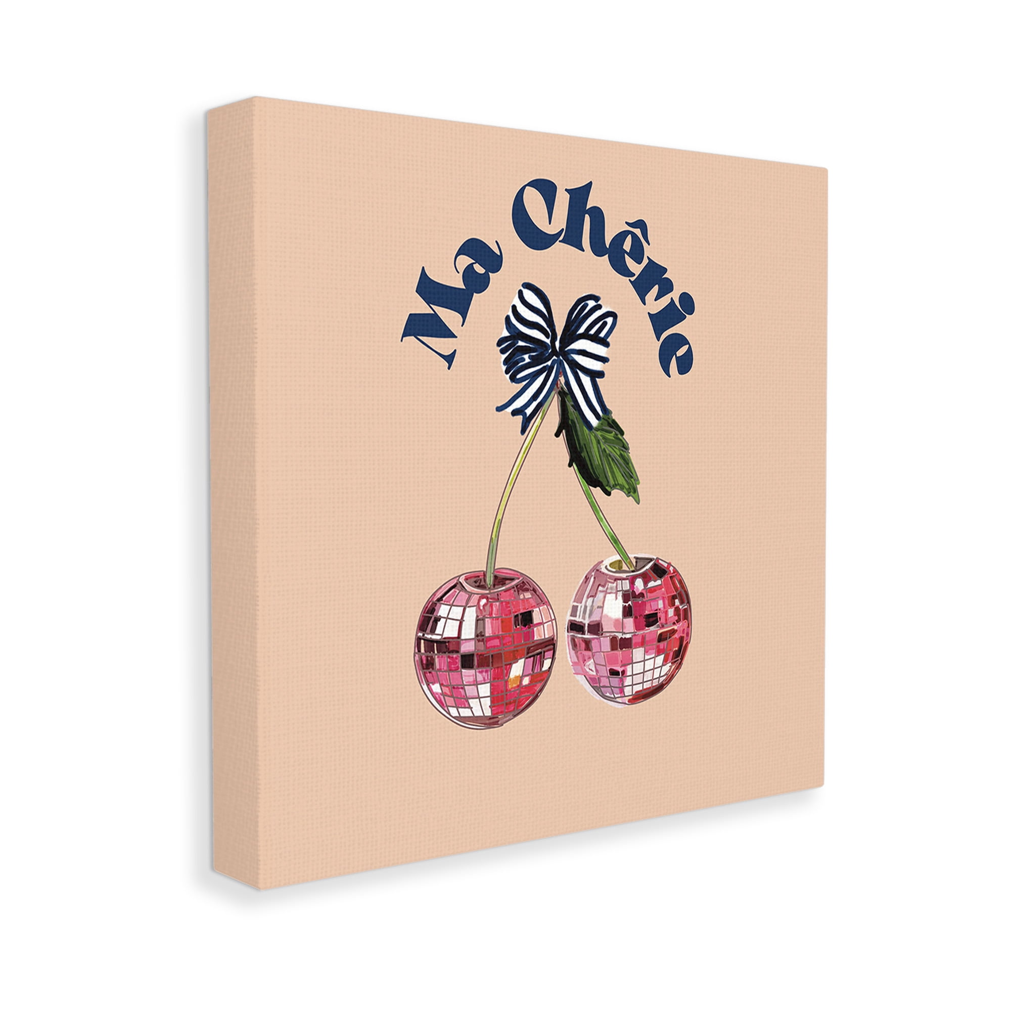 Stupell Industries Ma Cherie Phrase Food & Beverage Painting Gallery Wrapped Canvas Art Print Wall Art, 30 x 30