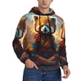 thumbnail image 2 of Kdxio Prairie Meditating Raccoon Print Mens Casual Hooded Collar Drawstring Hoodies Pullover Sweatshirts Casual Long Sleeve Shirts-Medium, 2 of 7