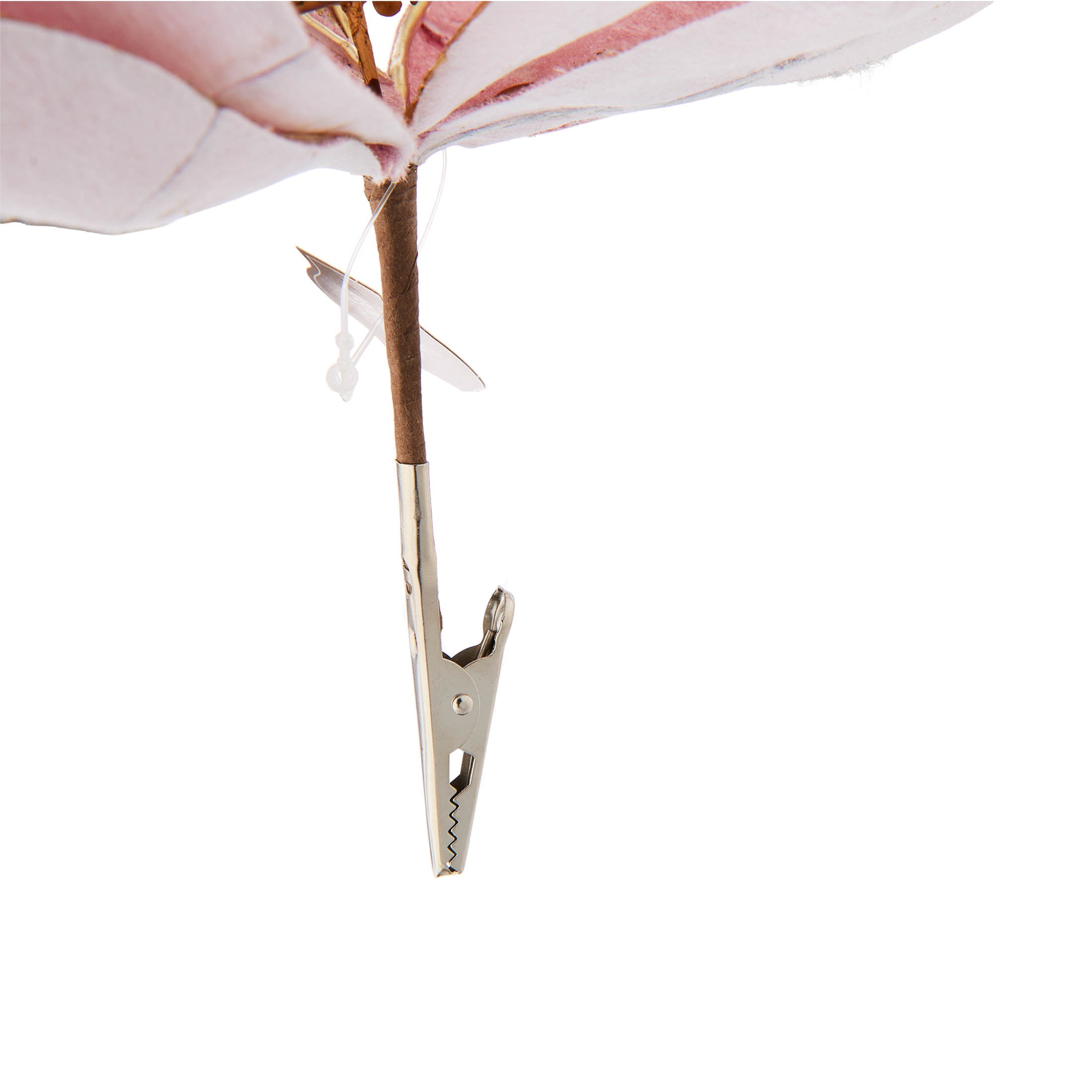 Deluxe Pink and Gold Magnolia Christmas Clip Ornament, 8.5", by Holiday Time
