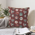 thumbnail image 6 of Fotbe Mountain Adventure Badges Pattern Velvet Decorative Throw Pillow Covers with Elegant Piping, Soft Plush Cushion Cover for Sofa, Bed, Car, Office-20"x20", 6 of 8