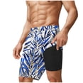 thumbnail image 6 of Stamzod Mens Swim Trunks with Built-In Pocket Quick Dry Bathing Suit Swimsuit Elastic Waist Beach Shorts Blue H M, 6 of 6