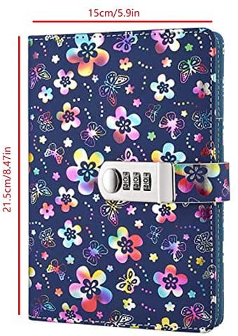Blue Lock Diary Leather Locking Journal Password Notebook Writing Journal with lock Personal Diary Organizer Planner 