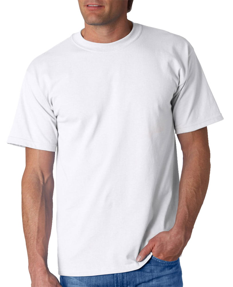 Pack of 5 XXX-Large. White Gildan Mens Seamless Double Needle T-Shirt