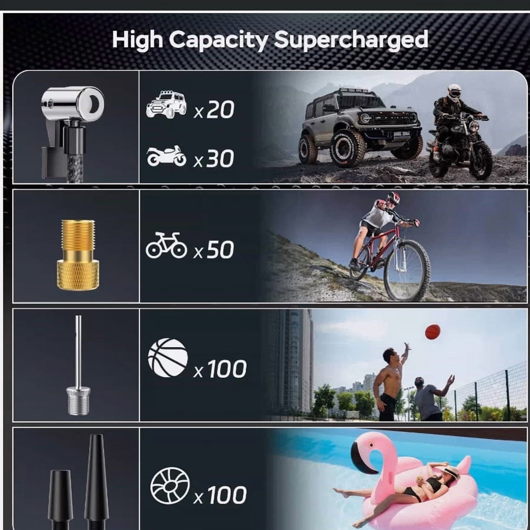 Portable car starter with air pump, 4000A peak 12V car battery starting power supply