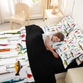 thumbnail image 5 of jejeloiu Colorful Fishing 7-Piece Twin Bedding,Tackle Print Bedding Comforter Set For Boys,Multicolor,Black Reversible, 5 of 7