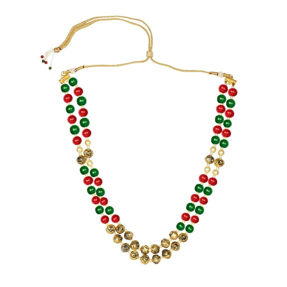 Efulgenz Indian Faux Pearl Necklace Jewelry Multi Layered Beaded Choker Bollywood Style Wedding Bridal Necklace Jewelry Set