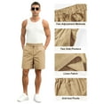 thumbnail image 6 of Iceglad Mens Cotton Linen Shorts Stretch Summer Beach Shorts Casual Drawstring 23inch Inseam Shorts, 6 of 9
