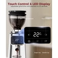 thumbnail image 6 of Tuni G3 64mm Flat Burr Coffee Grinder, 100 Grind Settings Stainless Steel  Electric Espresso Grinder with Single Dose Set | Commercial Grade Precision, Touchscreen | Anti-Static Tech (Silver), 6 of 9