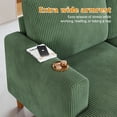 thumbnail image 5 of 106" Corduroy Sofa for Living Room, U Shaped Couch, Wood Frame, Green, 5 of 9