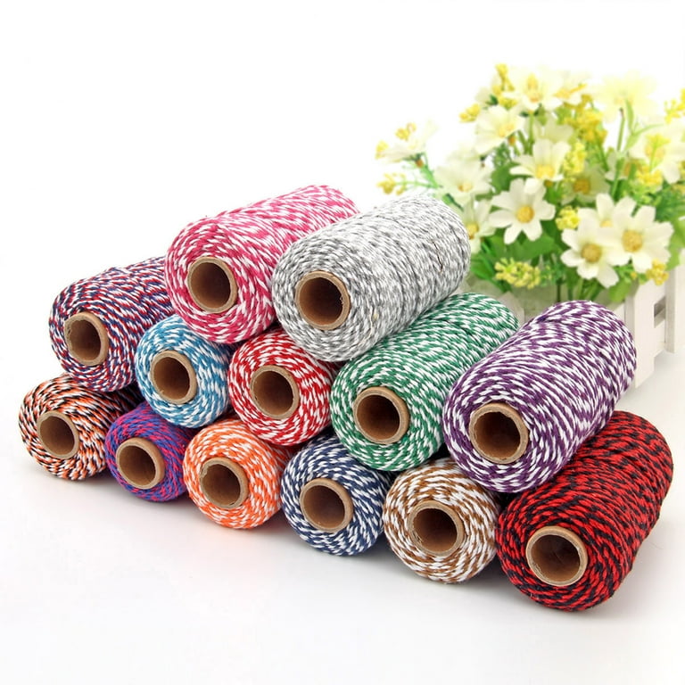 Hesroicy 1 Roll 2mm Macrame Cord Colorful Colorfast Soft Twisted Cotton Rope  Macrame Yarn for Knitting 