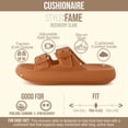 thumbnail image 4 of Cushionaire Fame Pillow Recovery Sandals for Women, Adjustable Double Buckle Waterproof EVA Cloud Slides for Women, 4 of 18