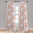 thumbnail image 4 of Ambesonne Floral Curtains, Peonies Oil Painting Plot, Pair of 28"x84", Coral Pistachio Green, 4 of 5