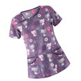 thumbnail image 3 of Uniforme d'Infirmière pour Femmes T-Shirt à Manches Courtes Imprimé Blouse de Travail, 3 of 8