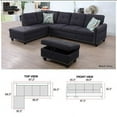 thumbnail image 2 of Ainehome Living Room Sectional Set, Leather Sectional Sofa in Home, with Storage Ottoman and Matching Pillows (Black Grey), 2 of 6