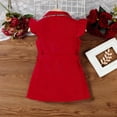 thumbnail image 7 of Miluxas Girl Bodycon Dresses,Business office Midi Cap Sleeve Button Pencil formal Outfits Red 7-8Years, 7 of 7