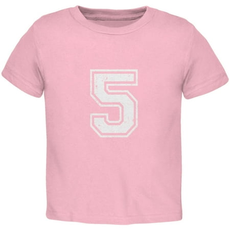 Birthday Kid Jersey 5 5th Fifth Light Pink Toddler T-Shirt - 4T