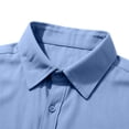 thumbnail image 4 of DeHolifer Men's Dress Shirts Summer Casual Button Down Shirts Business Shirts Solid Color Short Sleeve Tops Sky Blue XL, 4 of 5