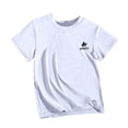 thumbnail image 3 of FRSASU Girl's Solid Summer Short Sleeves Crew Neck T-Shirts Casual Sport Soft Breathable Tee 2-18 Years White-B, 3 of 5