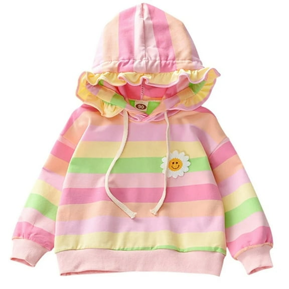 XBASW Toddler Kids Hooded Flower Sweatshirts for Girls Spring Fall Pullover Tops Cotton Sweaters Hoodies 18M-6T