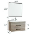 thumbnail image 4 of GVN Bath Cabinet, Bathroom Wall Cabinet,Grey Wood Grain Wall-Mounted Bathroom Vanity with Double Drawers and Black Aluminum Frame Mirror, 4 of 8