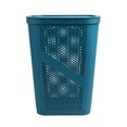 thumbnail image 6 of Mind Reader 60L Ventilated Plastic Slim Laundry Hamper with Lid, Blue, 6 of 7