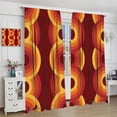 thumbnail image 4 of Geometric Pattern Curtains, Vintage 60''S 70''S Orange Modern Abstract Decor, Bedroom Living Room Blackout Insulated Curtains42X54 Inch, 4 of 6