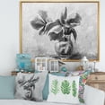 thumbnail image 2 of Designart 'Black and White Still Life Of Flowers In A Vase' Traditional Framed Canvas Wall Art Print, 2 of 5