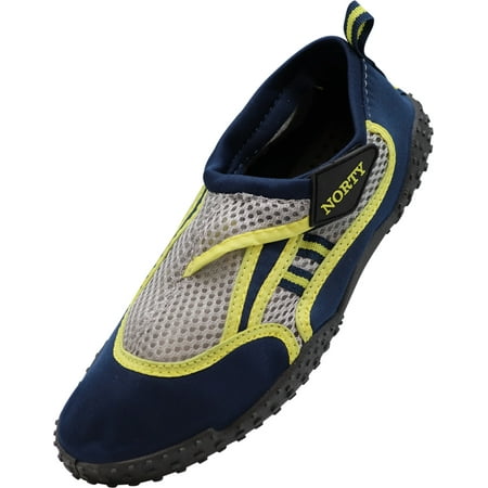 

NORTY Mens Water Shoes Adult Male Lake Shoes Navy Yellow 9 - Runs 1 Size Small