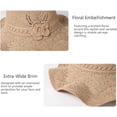 thumbnail image 3 of Women's Crochet Bucket Hat with Flower Accent, Wide Brim Hat, Lightweight and Adjustable(B), 3 of 7