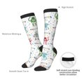 thumbnail image 4 of Knee High Socks for Women Men Athletic - Colorful robot Thigh-High Black Sole Comfort Breathable Long Socks for Casual Travel Running, 4 of 7