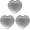 Silver, variant on Set of 3 Contemporary Heart-Shaped Compact Mirrors With Reflective Finish (Pink)