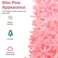 thumbnail image 2 of 6ft Pink Artificial Pencil Christmas Tree, Unlit Slim Xmas Tree with 660 PVC Tips & Foldable Metal Stand, Full Shape, Easy to Assemble for Home Office Party Holiday Display Decoration, 2 of 11