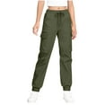 thumbnail image 2 of Ashirexll Girls High Waisted Pants Boys Cargo Pants Winter Loose Drawstring Sports Pants With Cinched Hem And Pocket for Kids, 2 of 5