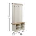 thumbnail image 6 of Emma + Oliver 31.5" Wide Hallway Tree with Bench, Coat Hooks, and Lower Storage Compartments with Adjustable Shelves in White with Weathered Seat, 6 of 13