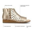 thumbnail image 4 of Journee Womens Delilah Gladiator Sliver Wedge Sandals, Widths Available, 4 of 9