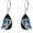 Blue Jay, variant on Black Tourmaline Earrings Sterling Silver Dangle Drop Leverback Earrings Crystal Healing Jewelry Spiritual Protection Gifts for Women