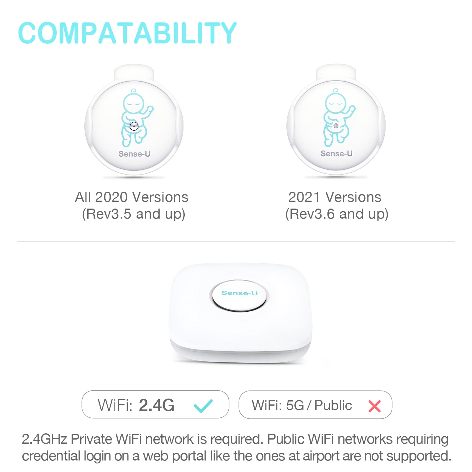 Sense-U Base Station (2.4 GHz) - Compatible with The Sense-U Baby Monitors and Lets You See Your Baby's Sleep from Anywhere (Baby Monitor Not Included)