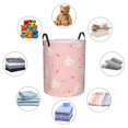 thumbnail image 2 of DouZhe Waterproof Collapsible Large Laundry Baskets, Cute Rabbit Carrot Flower Prints Circular Hamper with Handles, 2 of 7