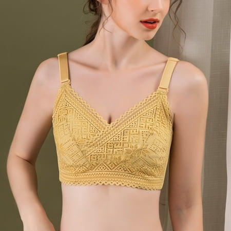 

Patlollav Clearance Bras for Ladies No Steel Ring Lace Appear Small Adjustment Lift Bra Women Underwear