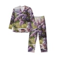 thumbnail image 1 of Balery Lilacs Teapot Scenic Painting Pijama para Hombre de Dos Piezas con Manga Larga, Conjunto de Dormir y Descanso Suave con Bolsillos-Large, 1 of 7