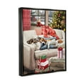 thumbnail image 4 of Stupell Industries Pets on Holiday Couch Holiday Painting Black Floater Framed Canvas Art Print Wall Art, 25 x 31, 4 of 10