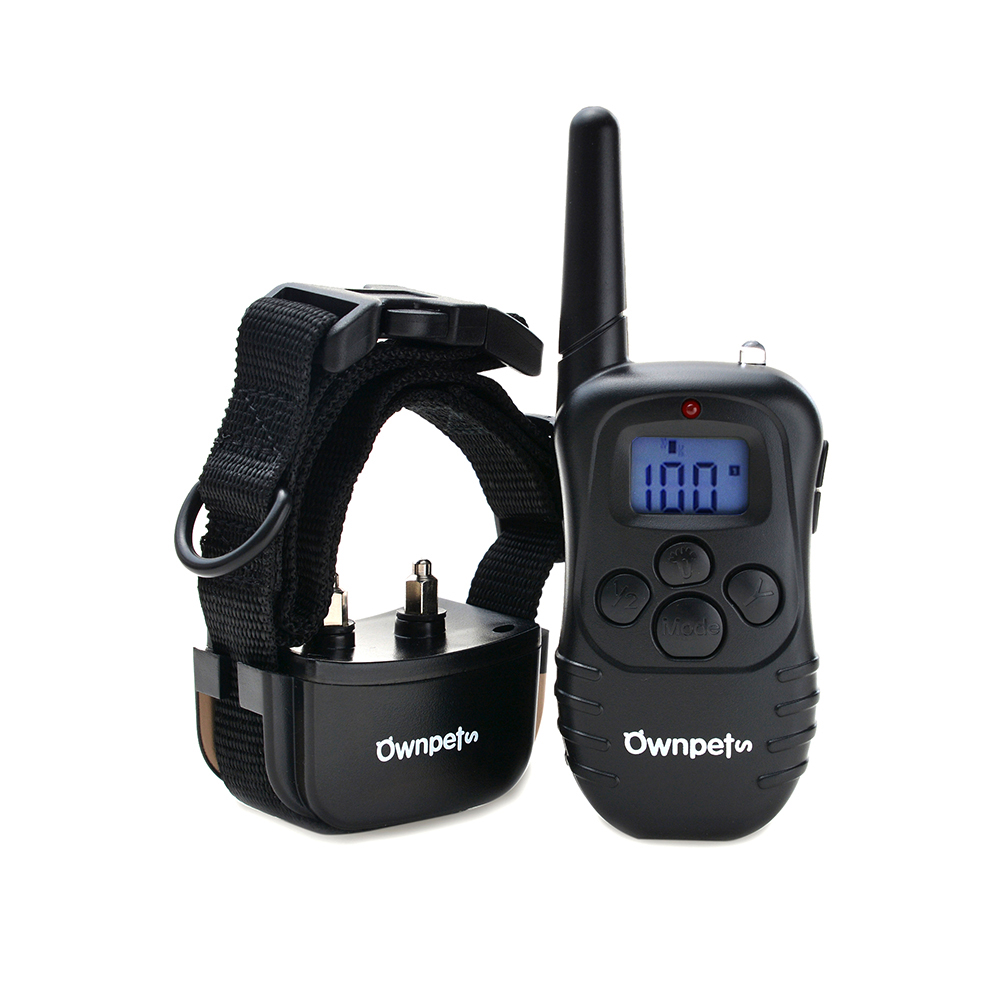 Ownpets Rechargeable 330 Yards Dog Shock Training Collar w Static Shock Vibration Beep Light by
