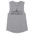 thumbnail image 1 of Skyline Brussels Belgium Women's Muscle Tank X-Small Heather Grey, 1 of 5