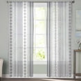 thumbnail image 2 of ERUNPONLY Grey Striped Sheer Curtains 84 Inch Length 2 Panels Set, Modern Geometric Abstract Art Contemporary Voile Window Treatment Curtains Sheers Drapes for Bedroom/Living Room/Kitchen 52"x84"x2, 2 of 7