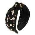 thumbnail image 2 of Yoyauz Women's Headbands Pearl Crystal Knot Headband Rhinestone Embellished Gemstone Headband Women's Christmas Holiday Hair Accessories Holiday Party Gifts, 2 of 5