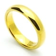 thumbnail image 2 of Men Women Tungsten Carbide Wedding Band Ring 5mm Comfort Fit High Polish Domed Gold Tone Tungsten Ring, 2 of 3