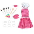 thumbnail image 1 of Partheme Novelty Toys 2 Counts Chef Set for Kids Kitchen Cooking and Baking Kits Dress Up Role Play Toys Red, 1 of 5