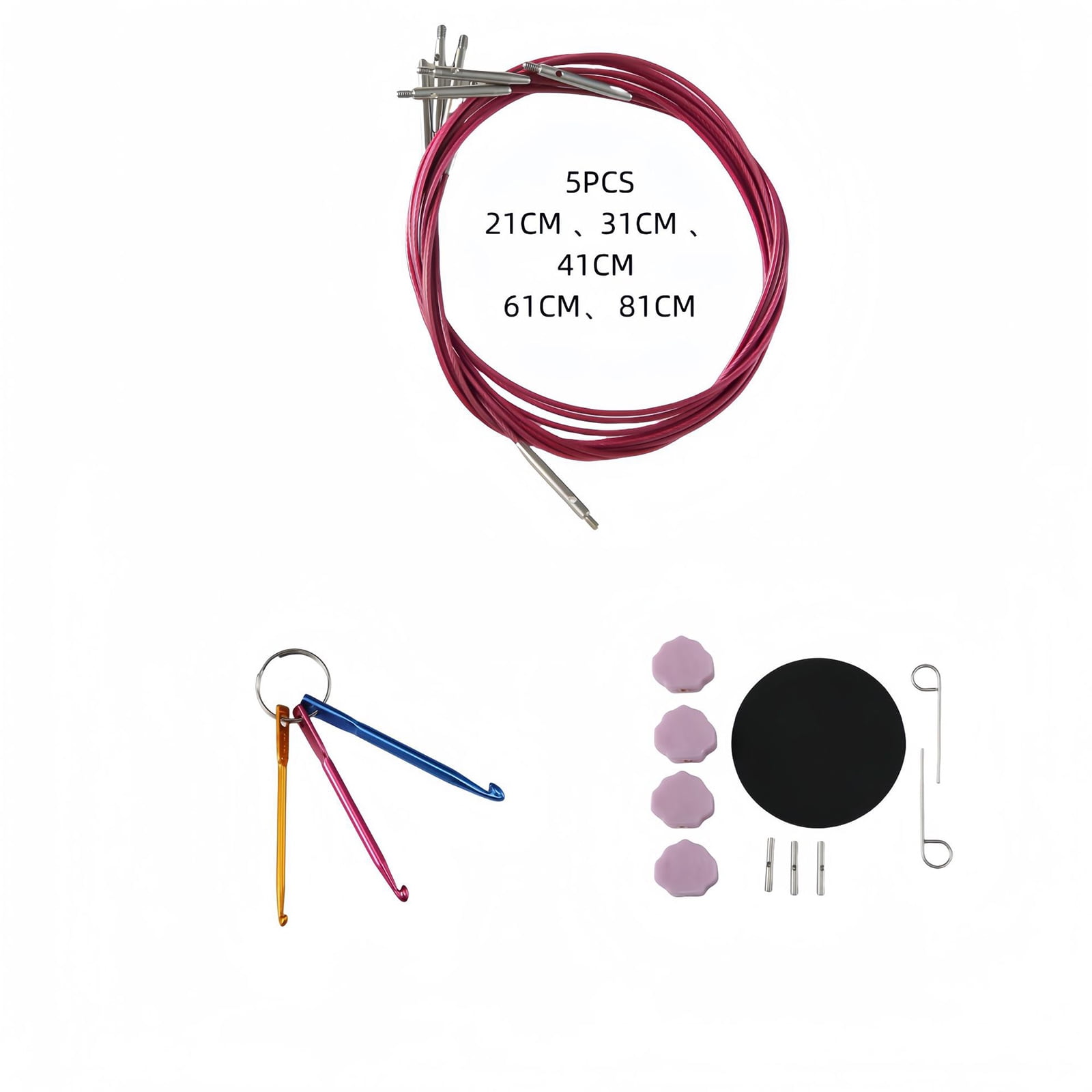Stainless Interchangeable Crochet Needle Circular Knitting Needle Set Weaving Yarns Knitting Tool Weave Accessories Kits