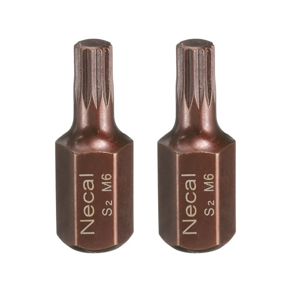Uxcell 2pcs M6 Torx Screwdriver Bit 10mm Hex Shank 30mm Length Security Tamper Proof 12 Point Head Hex Bits S2 Steel Screw Driver Bit